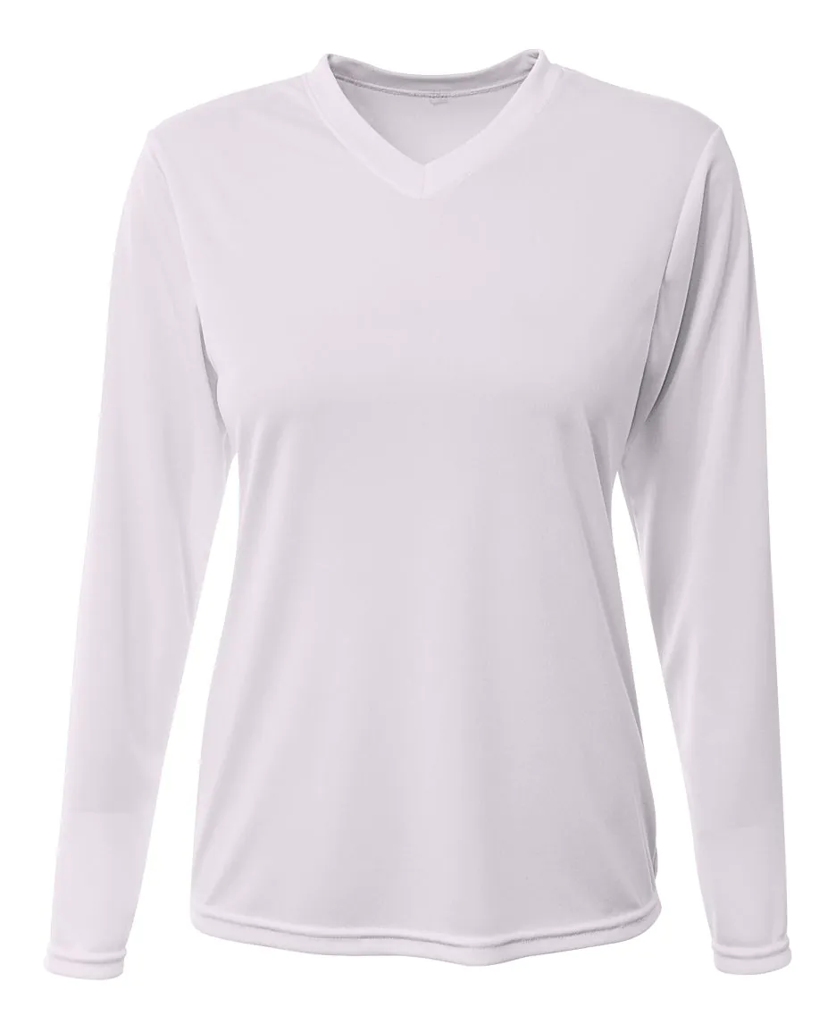 A4 NW3425 Women's Sprint Long Sleeve Tee – White