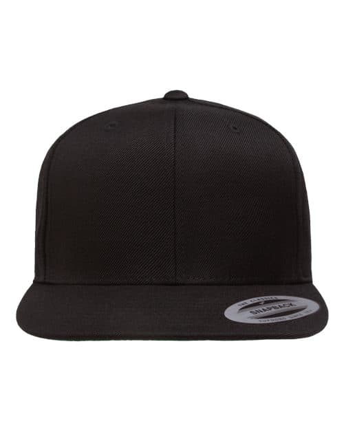 Premium Flat Bill Snapback Cap – Black